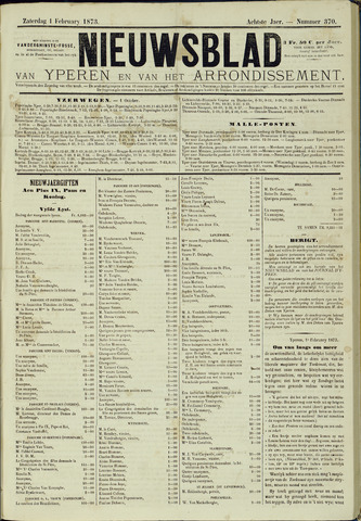 Nieuwsblad van Yperen en van het Arrondissement (1872 - 1912) 1873-02-01