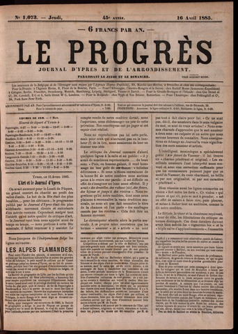 Le Progrès (1841-1914) 1885-04-16