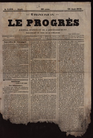 Le Progrès (1841-1914) 1873-08-28