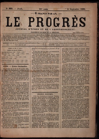 Le Progrès (1841-1914) 1881-09-01