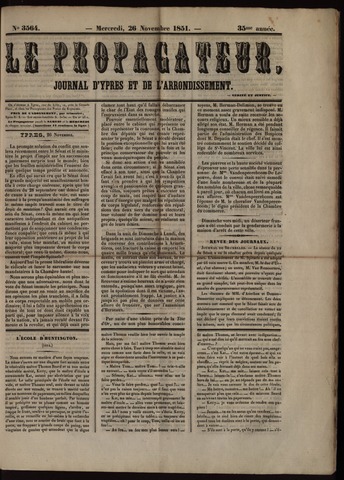 Le Propagateur (1818-1871) 1851-11-26