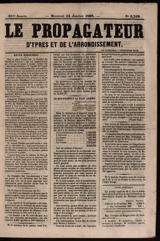 Le Propagateur (1818-1871) 1868-01-22