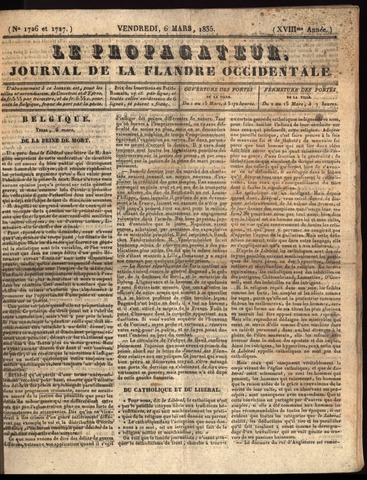 Le Propagateur (1818-1871) 1835-03-06