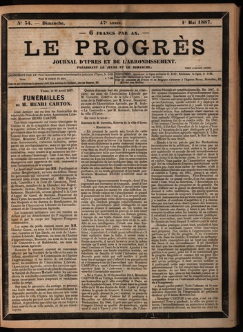Le Progrès (1841-1914) 1887-05-01