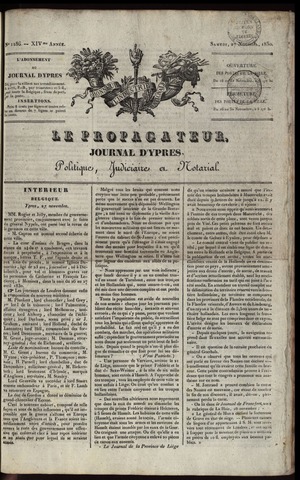 Le Propagateur (1818-1871) 1830-11-27