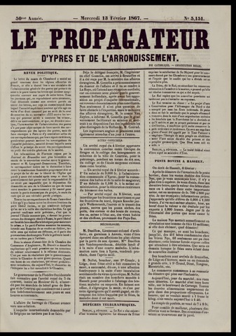 Le Propagateur (1818-1871) 1867-02-13