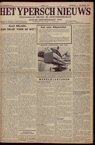 Het Ypersch nieuws (1929-1971) 1954-12-11