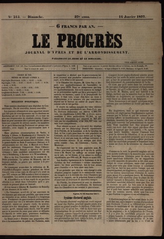 Le Progrès (1841-1914) 1877-01-14