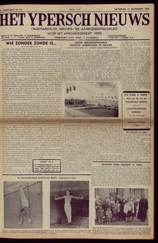 Het Ypersch nieuws (1929-1971) 1956-09-22