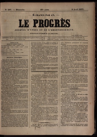 Le Progrès (1841-1914) 1877-04-08