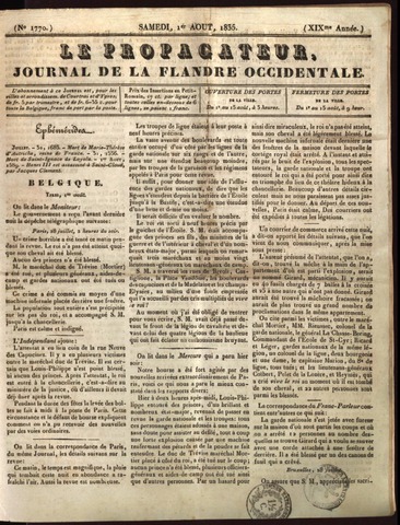 Le Propagateur (1818-1871) 1835-08-01