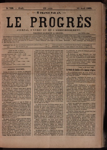 Le Progrès (1841-1914) 1882-04-13