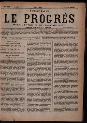 Le Progrès (1841-1914) 1881-06-02