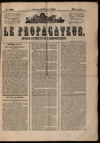 Le Propagateur (1818-1871) 1846-02-14