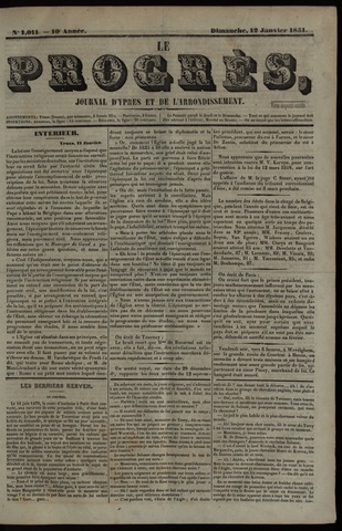 Le Progrès (1841-1914) 1851-01-12