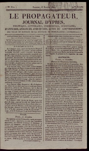 Le Propagateur (1818-1871) 1827-01-06