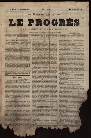 Le Progrès (1841-1914) 1874-04-12