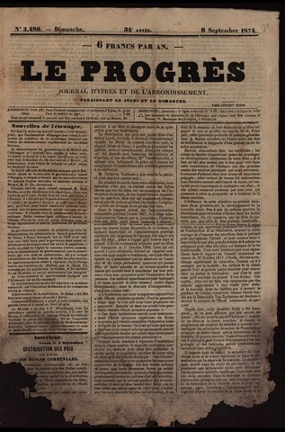 Le Progrès (1841-1914) 1874-09-06