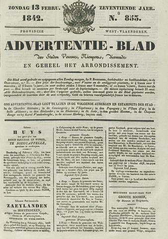 Het Advertentieblad (1825-1914) 1842-02-13