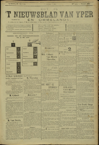 Nieuwsblad van Yperen en van het Arrondissement (1872-1912) 1906-05-19