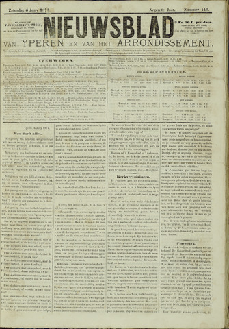 Nieuwsblad van Yperen en van het Arrondissement (1872 - 1912) 1874-06-06
