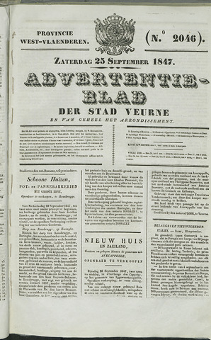 Het Advertentieblad (1825-1914) 1847-09-25