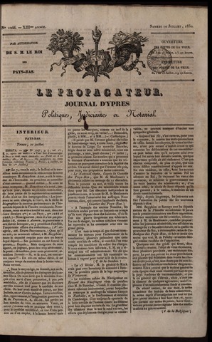 Le Propagateur (1818-1871) 1830-07-10