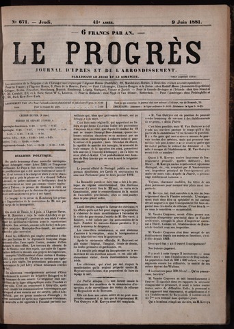 Le Progrès (1841-1914) 1881-06-09