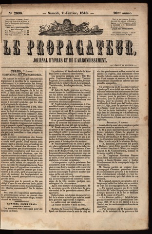 Le Propagateur (1818-1871) 1843-01-07