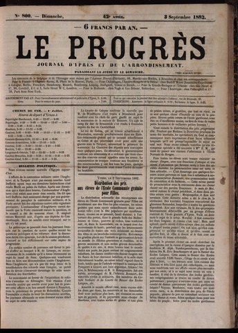 Le Progrès (1841-1914) 1882-09-03