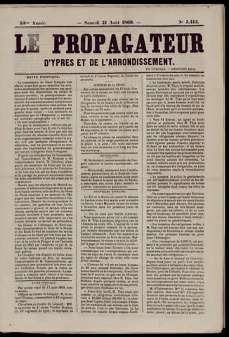 Le Propagateur (1818-1871) 1869-08-21