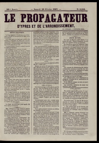 Le Propagateur (1818-1871) 1867-02-23