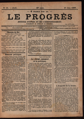 Le Progrès (1841-1914) 1889-06-27
