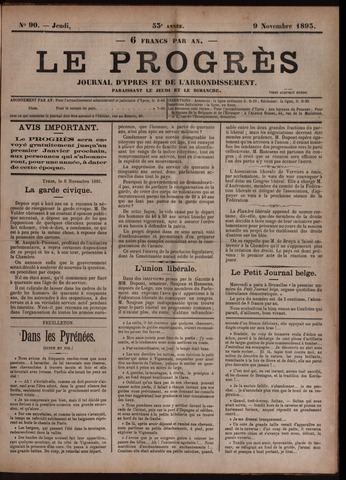 Le Progrès (1841-1914) 1893-11-09