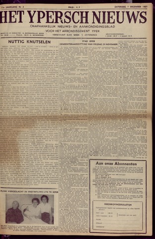 Het Ypersch nieuws (1929-1971) 1957-12-07