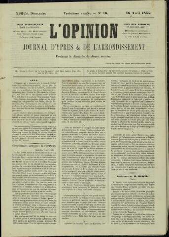L’Opinion (1863 - 1873) 1865-04-16
