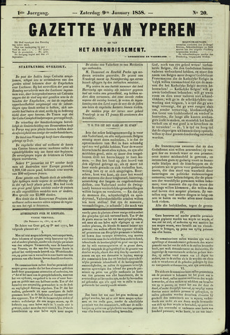 Gazette van Yperen (1857-1862) 1858-01-09