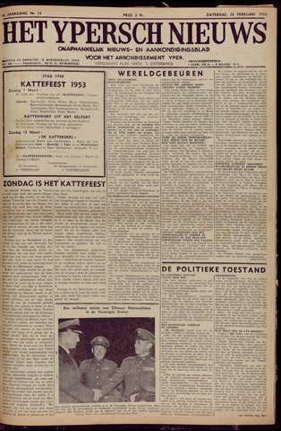 Het Ypersch nieuws (1929-1971) 1953-02-28