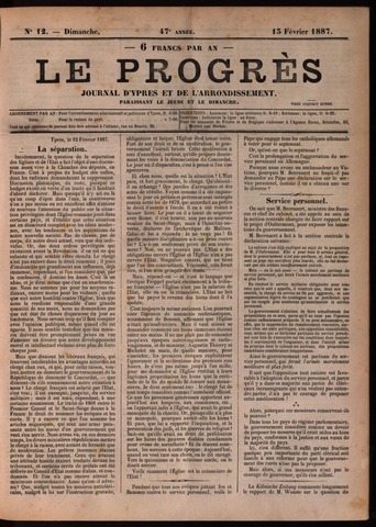 Le Progrès (1841-1914) 1887-02-13