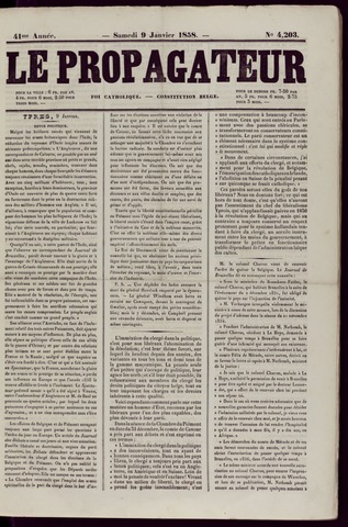 Le Propagateur (1818-1871) 1858-01-09
