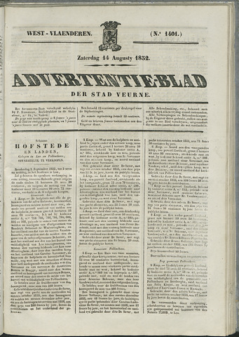 Het Advertentieblad (1825-1914) 1852-08-14