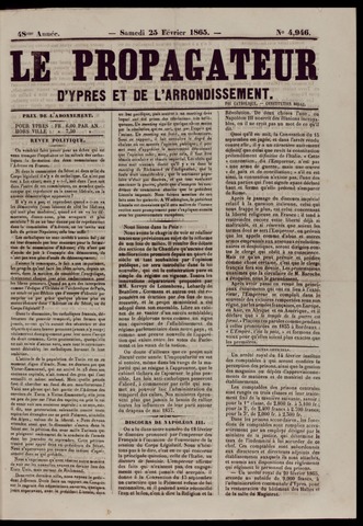 Le Propagateur (1818-1871) 1865-02-25