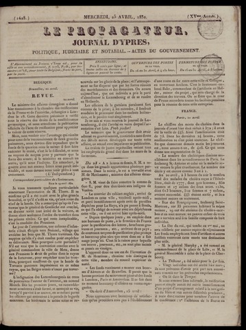 Le Propagateur (1818-1871) 1832-04-25