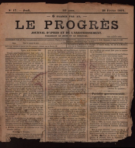 Le Progrès (1841-1914) 1891-02-26