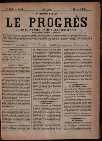 Le Progrès (1841-1914) 1881-04-21