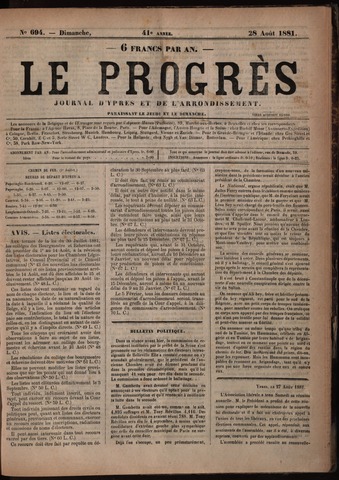 Le Progrès (1841-1914) 1881-08-28