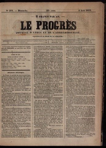 Le Progrès (1841-1914) 1877-08-05