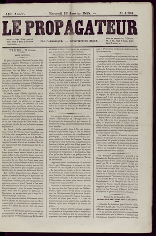Le Propagateur (1818-1871) 1858-01-13