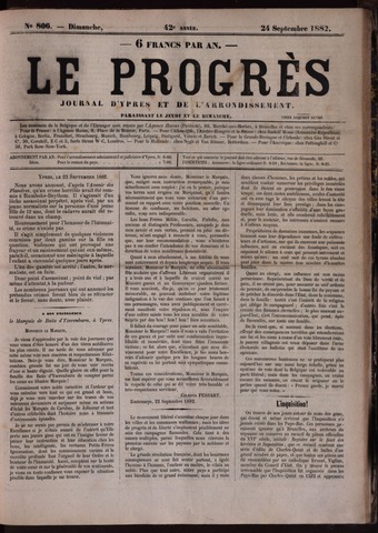 Le Progrès (1841-1914) 1882-09-24