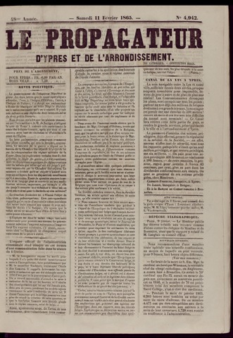 Le Propagateur (1818-1871) 1865-02-11